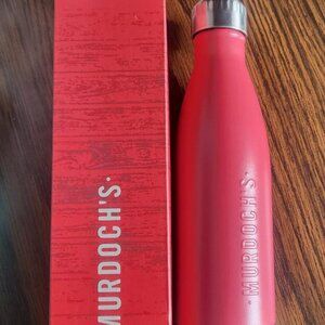 Murdoch’s Ranch & Home Supply Red Stainless Steel Water Bottle, appx 16 oz. NIB